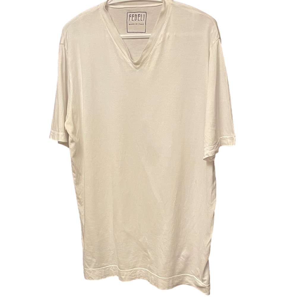 Men's Fedeli V-neck Short Sleeve Tee Size 56